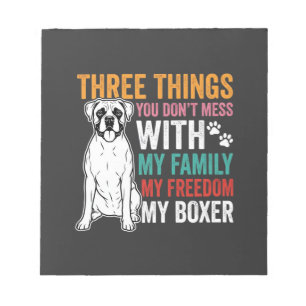 Boxer Family Freedom Dog Lover Notepad
