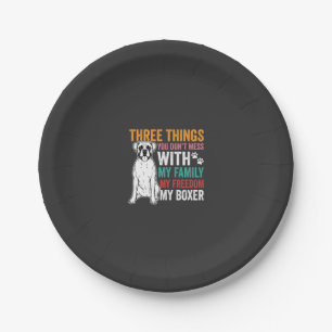 Boxer Family Freedom Dog Lover Paper Plate