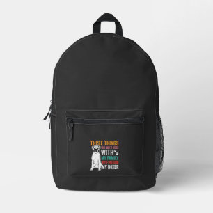 Boxer Family Freedom Dog Lover Printed Backpack