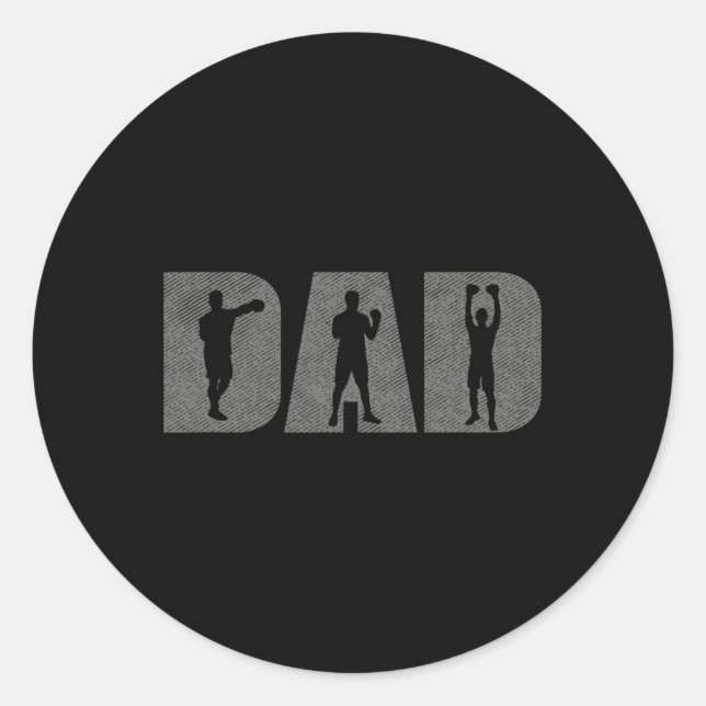 Boxer Fathers Day Boxing Lover Box Gift Training  Classic Round Sticker (Front)