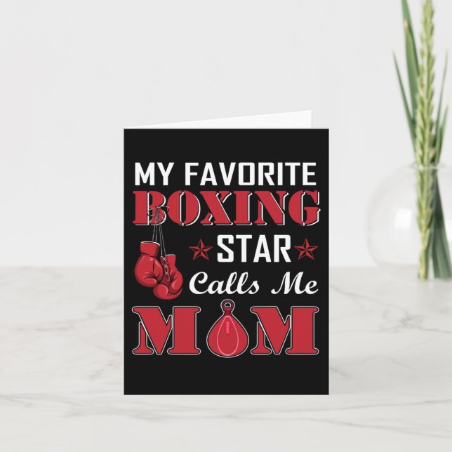 Boxer Favourite Boxing Star Calls Mum Gift Idea  Card (Front)