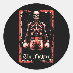 Boxer Fighter - Sparring Gloves Boxing Skeleton Ta Classic Round Sticker