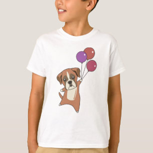 Boxer Flies Balloons Up Sweet Animals Dogs T-Shirt