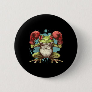 Boxer Frog With Boxing Gloves Kickboxing Funny Box 6 Cm Round Badge