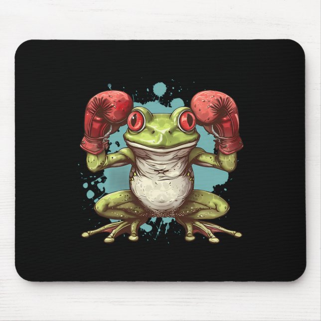 Boxer Frog With Boxing Gloves Kickboxing Funny Box Mouse Mat (Front)