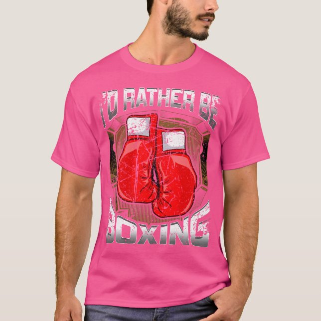 Boxer Funny Boxing Gloves Distressed T-Shirt (Front)