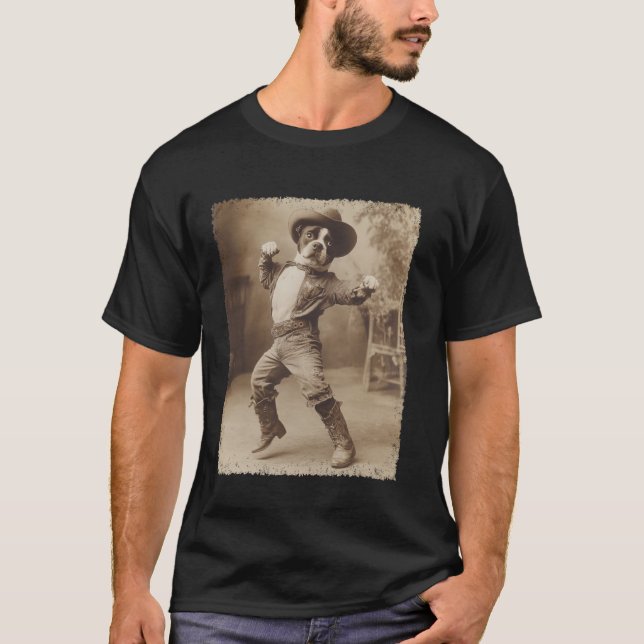 Boxer Funny Dog Silly Cowboy T-Shirt (Front)