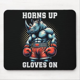 Boxer Gift Heavyweight Champion Gloves On Rhino Bo Mouse Mat