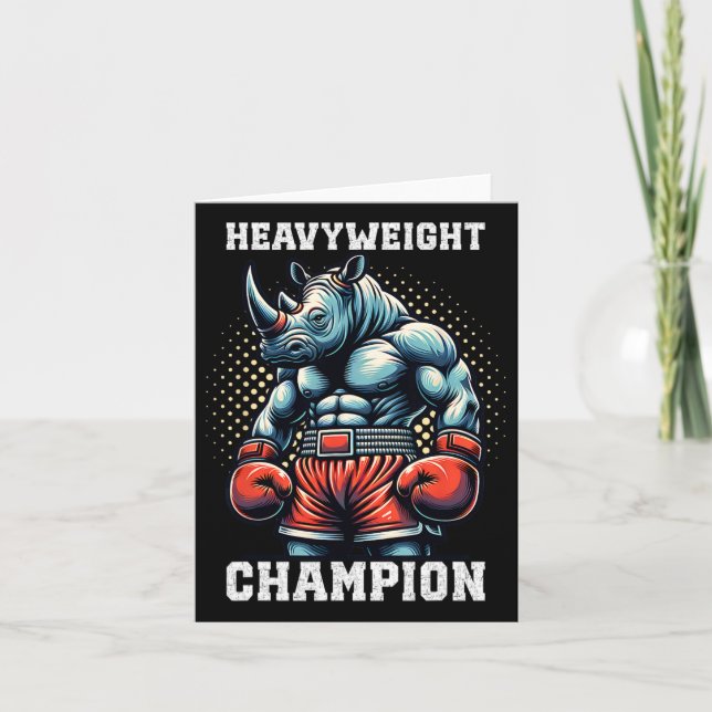 Boxer Gift Heavyweight Champion Rhino Boxing  Card (Front)