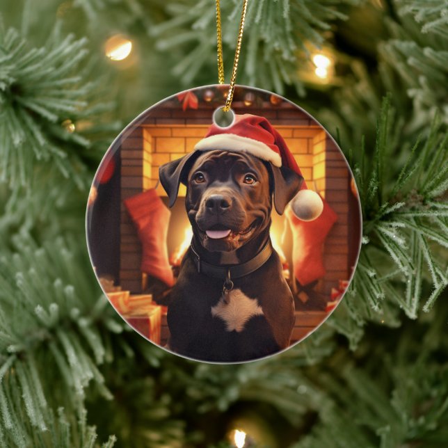 Boxer Gift, Pet Gift, Dog Police, Christmas Gift  Ceramic Tree Decoration (Tree)