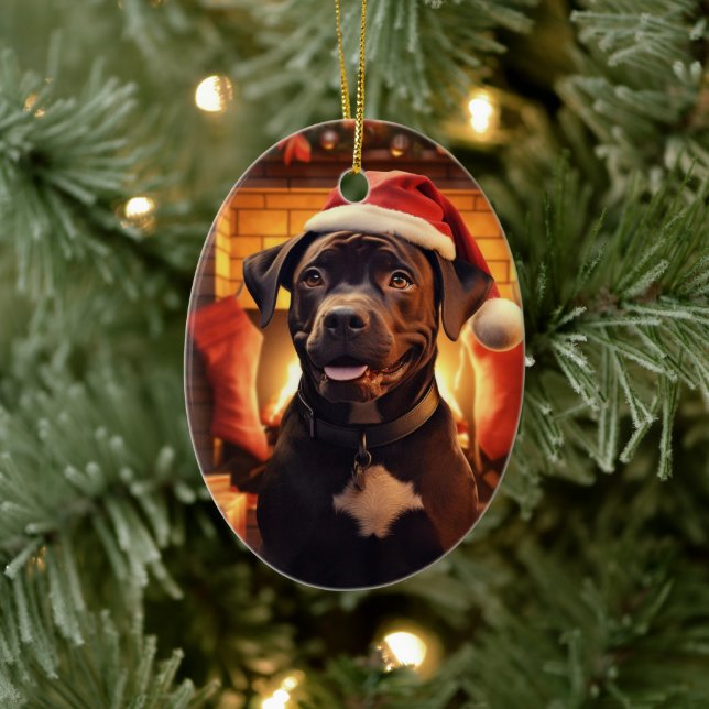 Boxer Gift, Pet Gift, Dog Police, Christmas Gift  Ceramic Tree Decoration (Tree)
