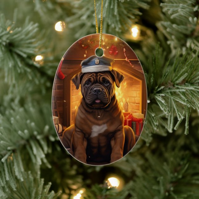 Boxer Gift, Pet Gift, Dog Police, Christmas Gift  Ceramic Tree Decoration (Tree)