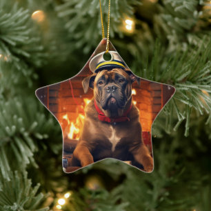 Boxer Gift, Pet Gift, Dog Police, Christmas Gift Ceramic Tree Decoration