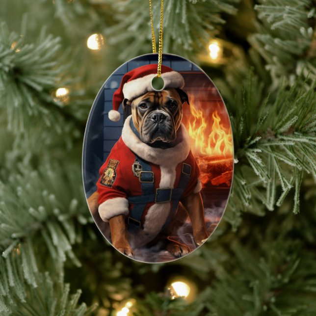 Boxer Gift, Pet Gift, Dog Police, Christmas Gift  Ceramic Tree Decoration (Tree)