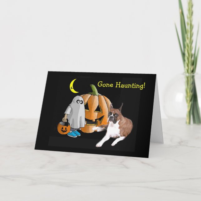Boxer Halloween Greeting Card (Front)