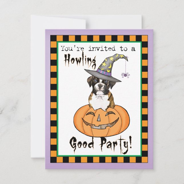 Boxer Halloween Invitation (Front)
