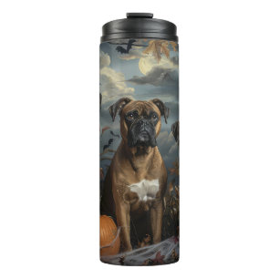 Boxer Halloween Night Doggy Delight Thermal Tumbler