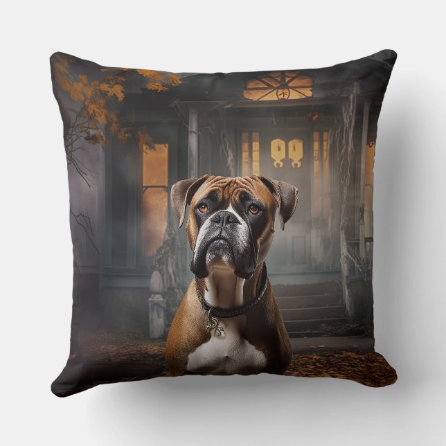 Boxer Halloween Scary Cushion (Back)