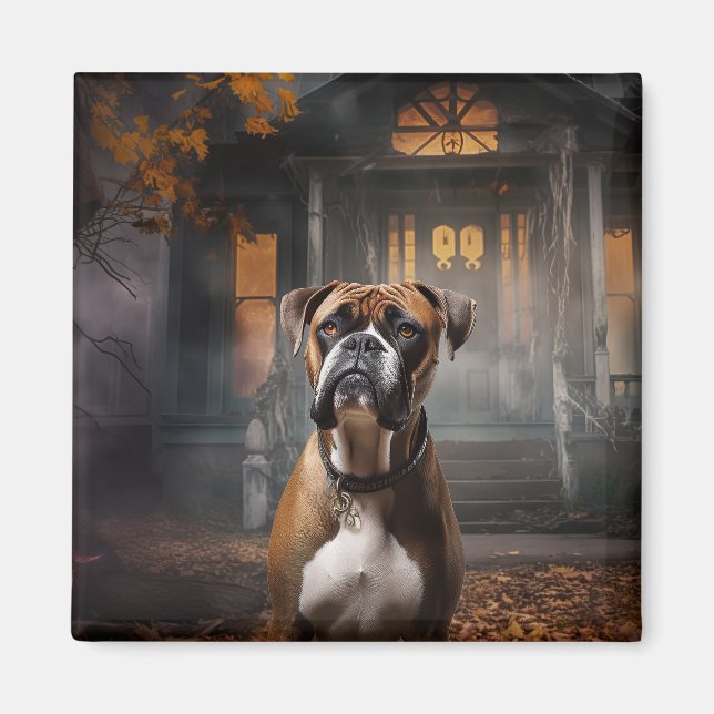 Boxer Halloween Scary Magnet (Front)