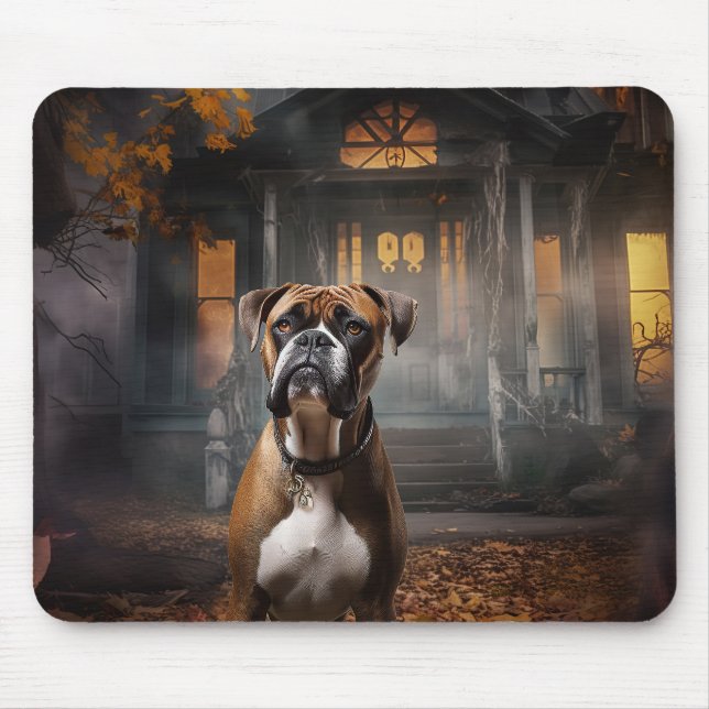 Boxer Halloween Scary Mouse Mat (Front)