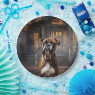 Boxer Halloween Scary Paper Plate