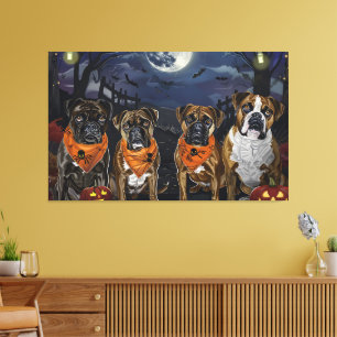 Boxer Halloween Spooky Canvas Print
