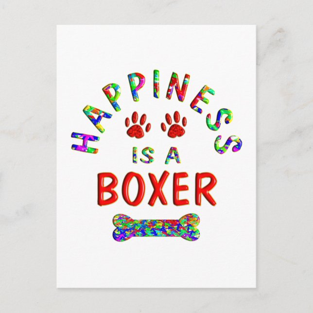 Boxer Happiness Postcard (Front)