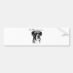 Boxer Happy Face Bumper Sticker