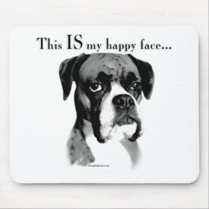 Boxer Happy Face Mouse Mat