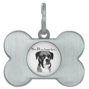 Boxer Happy Face Pet Tag