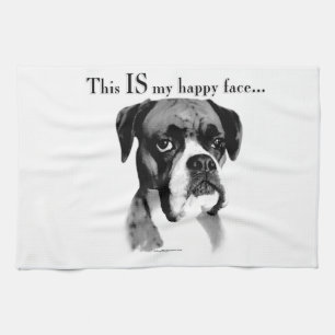 Boxer Happy Face Tea Towel