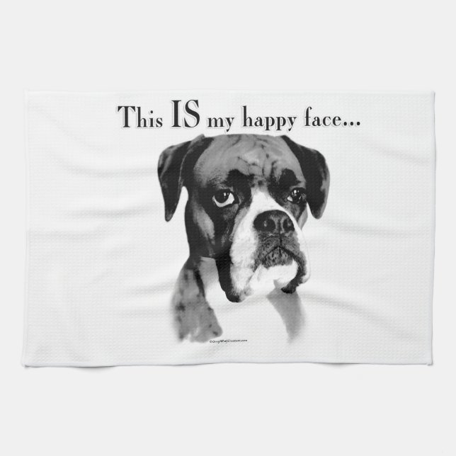 Boxer Happy Face Tea Towel (Horizontal)