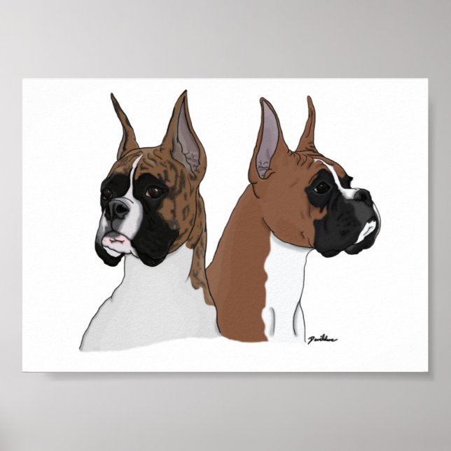 Boxer Heads In Digital Art on Poster (Front)