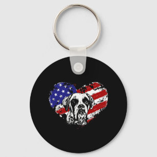 Boxer heart key ring