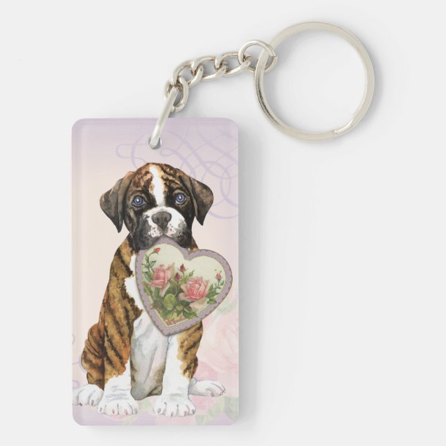 Boxer Heart Mum Key Ring (Back)