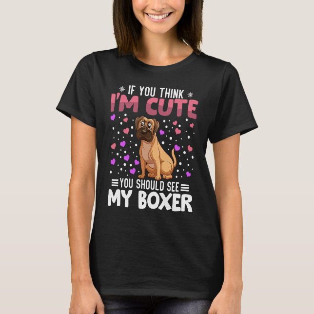 Boxer Heart Valentine's Day Animal For Womens Kids T-Shirt (Front)