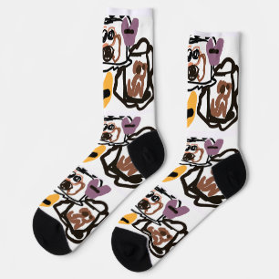 Boxer hearts socks