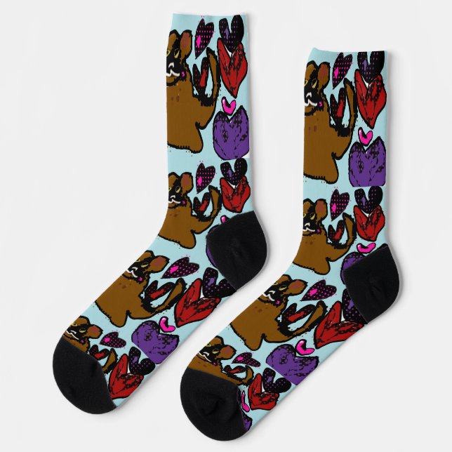 Boxer Hearts Socks (Left)