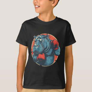 Boxer Hippo With Boxing Gloves Kickboxing Funny Bo T-Shirt