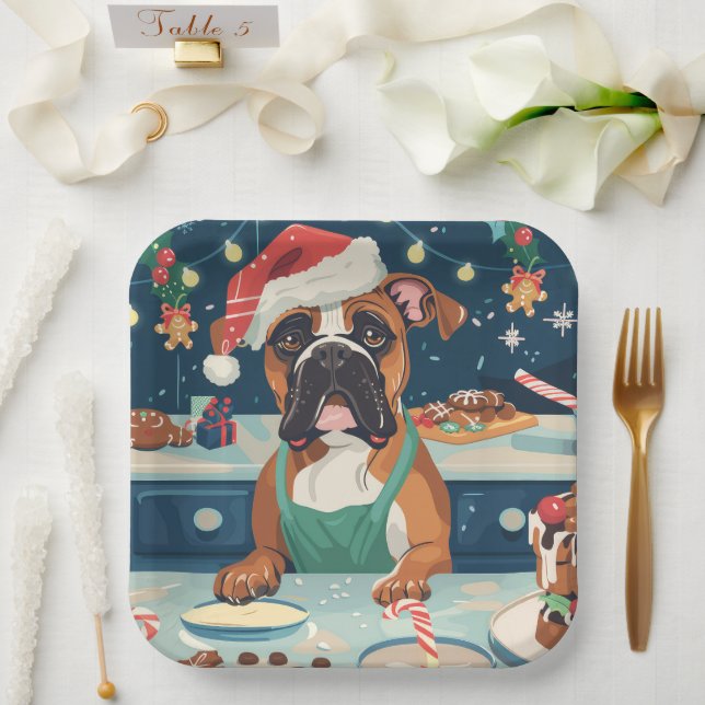 Boxer Holiday Baking: Festive Christmas Paper Plate (Wedding)
