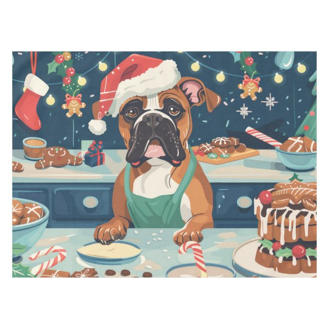 Boxer Holiday Baking: Festive Christmas Tablecloth (Front (Horizontal))