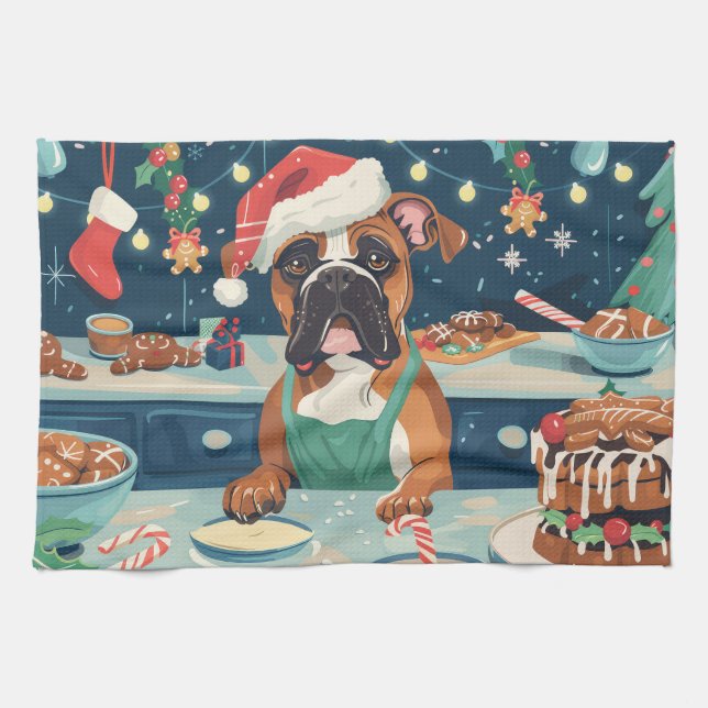 Boxer Holiday Baking: Festive Christmas Tea Towel (Horizontal)