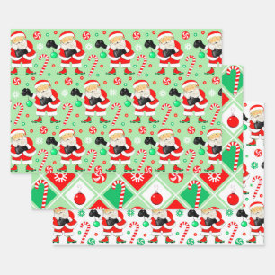 Boxer Holiday Gift Wrapping Paper Sheet