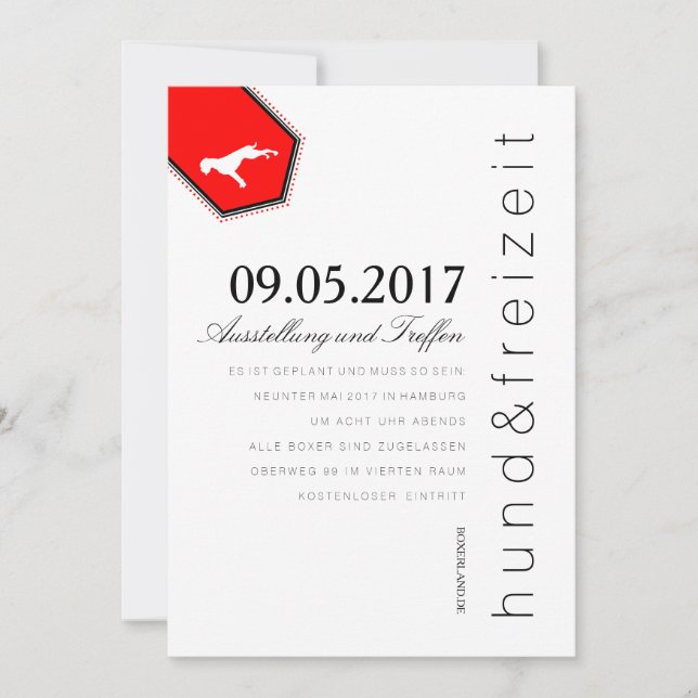 Boxer Hunde Einladung Invitation (Front)