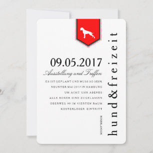 Boxer Hunde Einladung Invitation