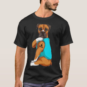 Boxer I Love Mum Tattoo Apparel, Dog Mum Gifts Wom T-Shirt