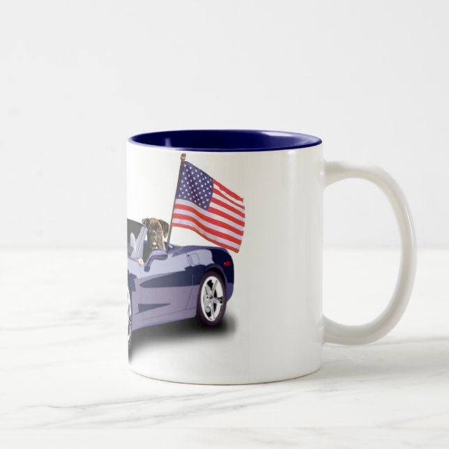 Boxer in blue sportscar mug (Right)