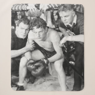 Boxer in corner with trainersboxing, vintage, retr sherpa blanket