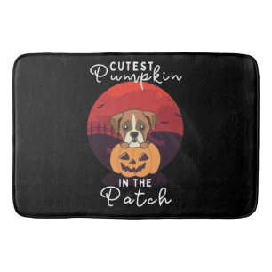 Boxer In Pumpkin Dogs Cutest Pumpkin In The Patch Bath Mat