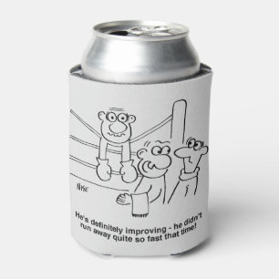 Boxer in the Boxing Ring. Funny Can Cooler